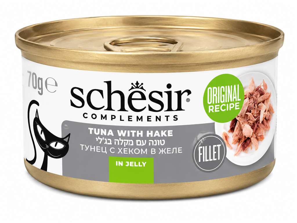 Schesir Tuna with Hake in Jelly – טונה עם הייק בג'לי לחתולים בוגרים